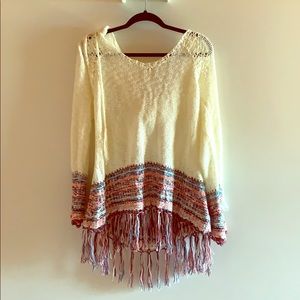 Hooded tunic sweater